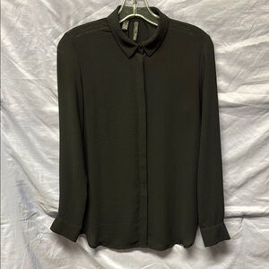 Mango Green Long Sleeve Button Down Shirt
